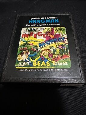 Atari Hangman Game Cartridge — Black with Multicolor Label